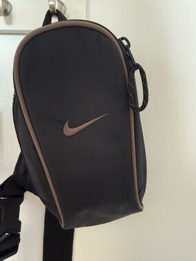 Nike Black and Brown Sling Crossbody Bag
